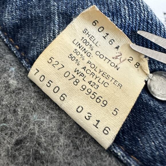 Vintage Levis Jean Jacket Mens 44 Blanket Lined Denim Trucker USA Made Grunge - Picture 10 of 12